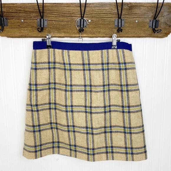 Boden Plaid Tweed Wool Skirt British Tweed by Moon - Picture 2 of 9